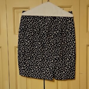 Talbots Black and White Polka Dot Pencil Skirt